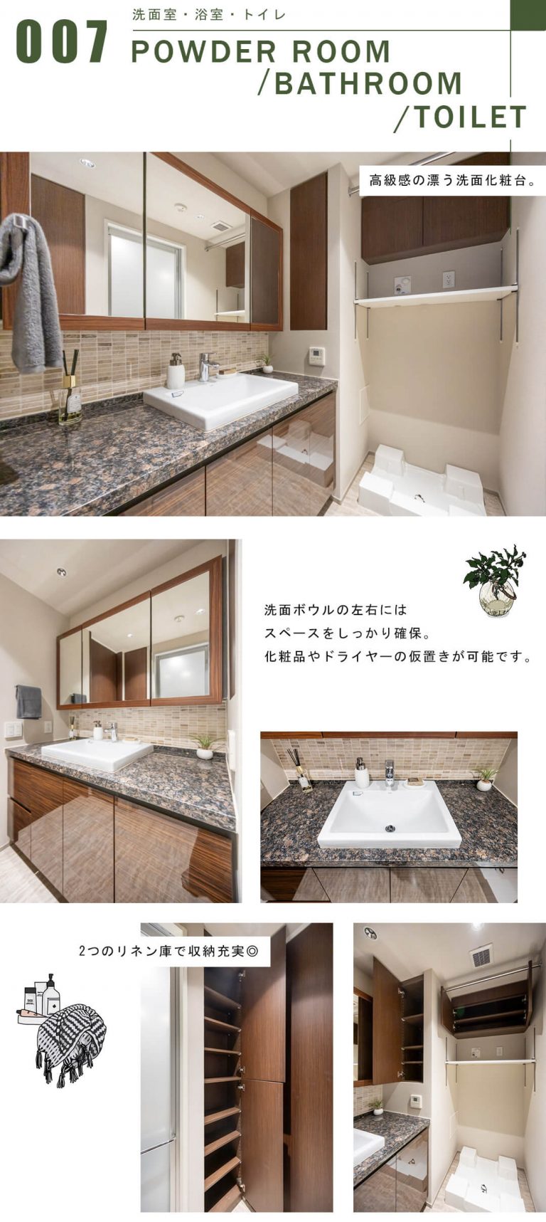 グランドメゾン白金レジデンスの洗面室