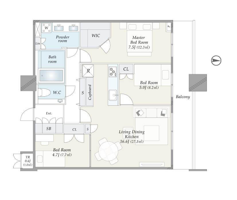 パークタワーグランスカイ　東京タワーを望む、洗練のタワーライフ 間取図