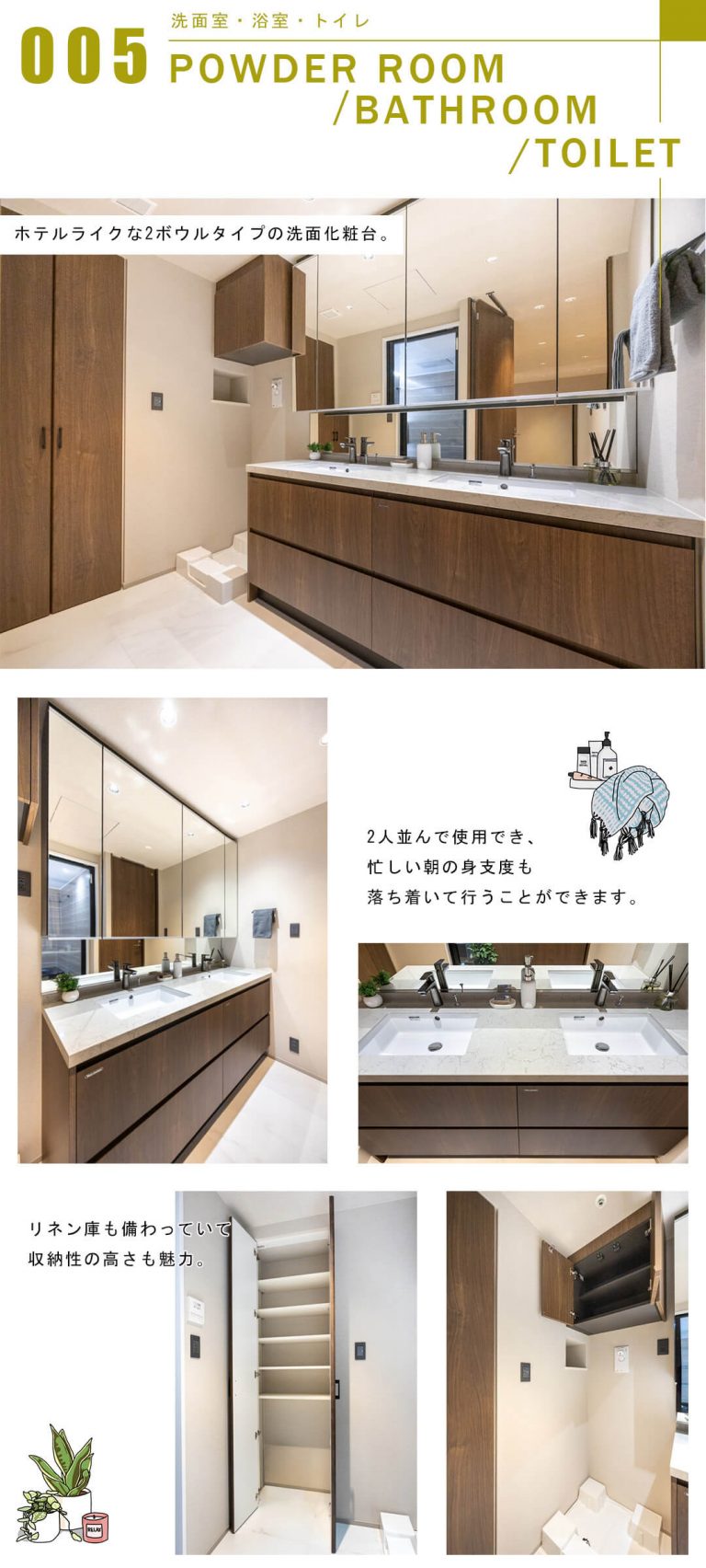 パークタワーグランスカイの洗面室