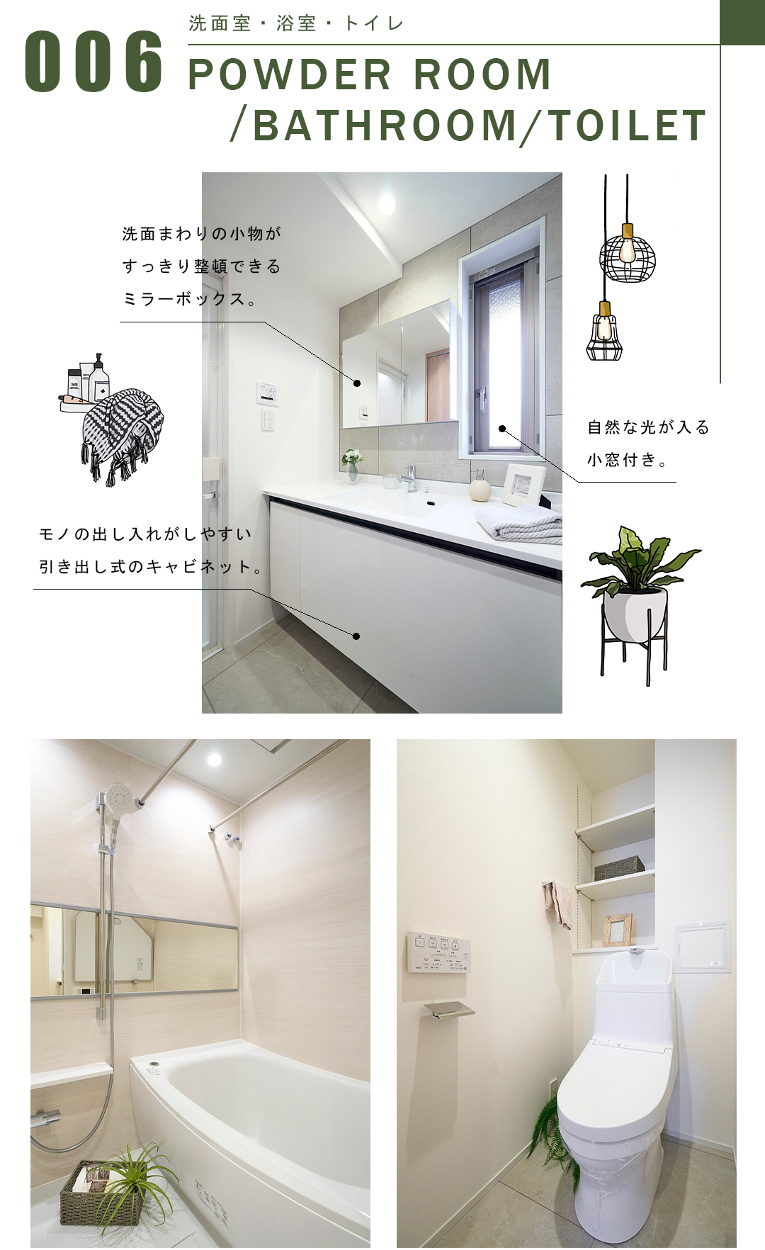 東京日本橋シティタワーの洗面室・浴室・トイレ