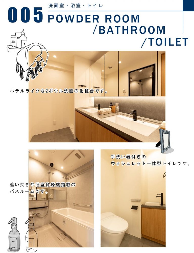 005洗面室,浴室,トイレ,POWDERROOOM,BATHROOM,TOILET