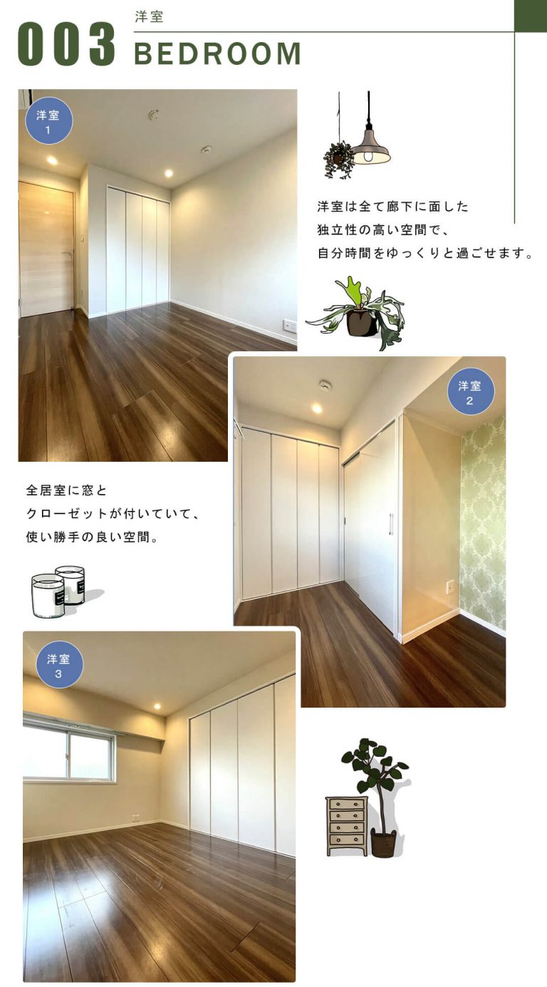 広尾マンションの洋室