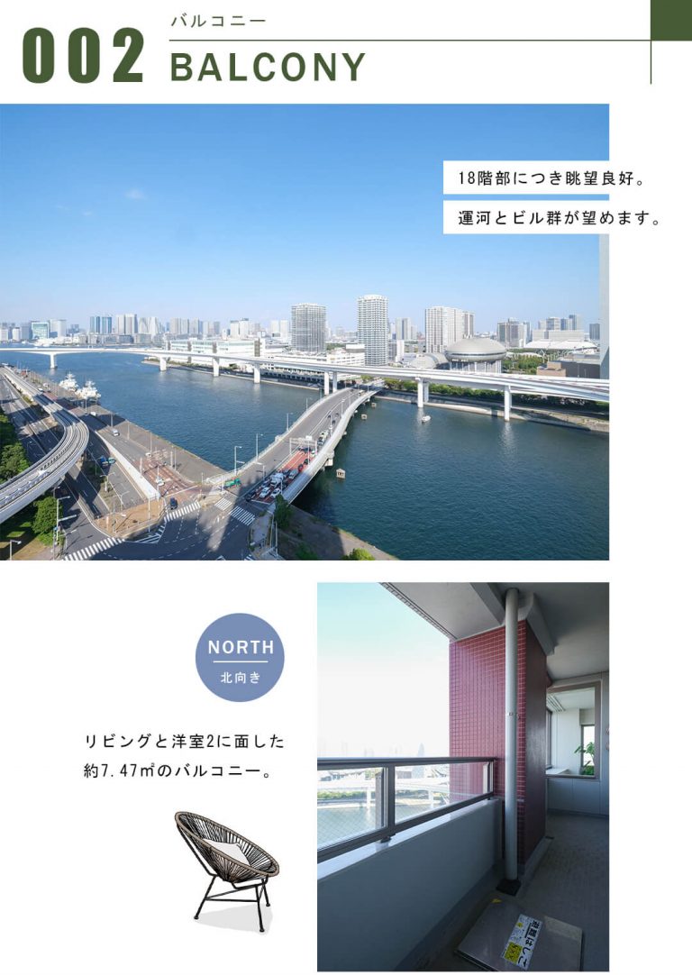 THE TOWER DAIBA EASTのバルコニー・眺望