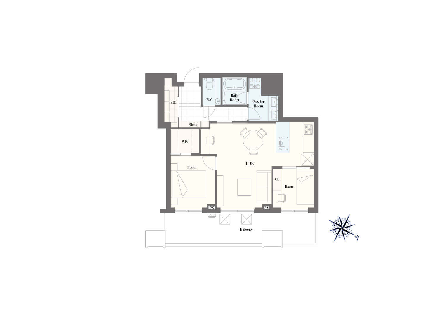 キャピタルゲートプレイスザタワー　50階部の高層階、息をのむ眺望 間取り図