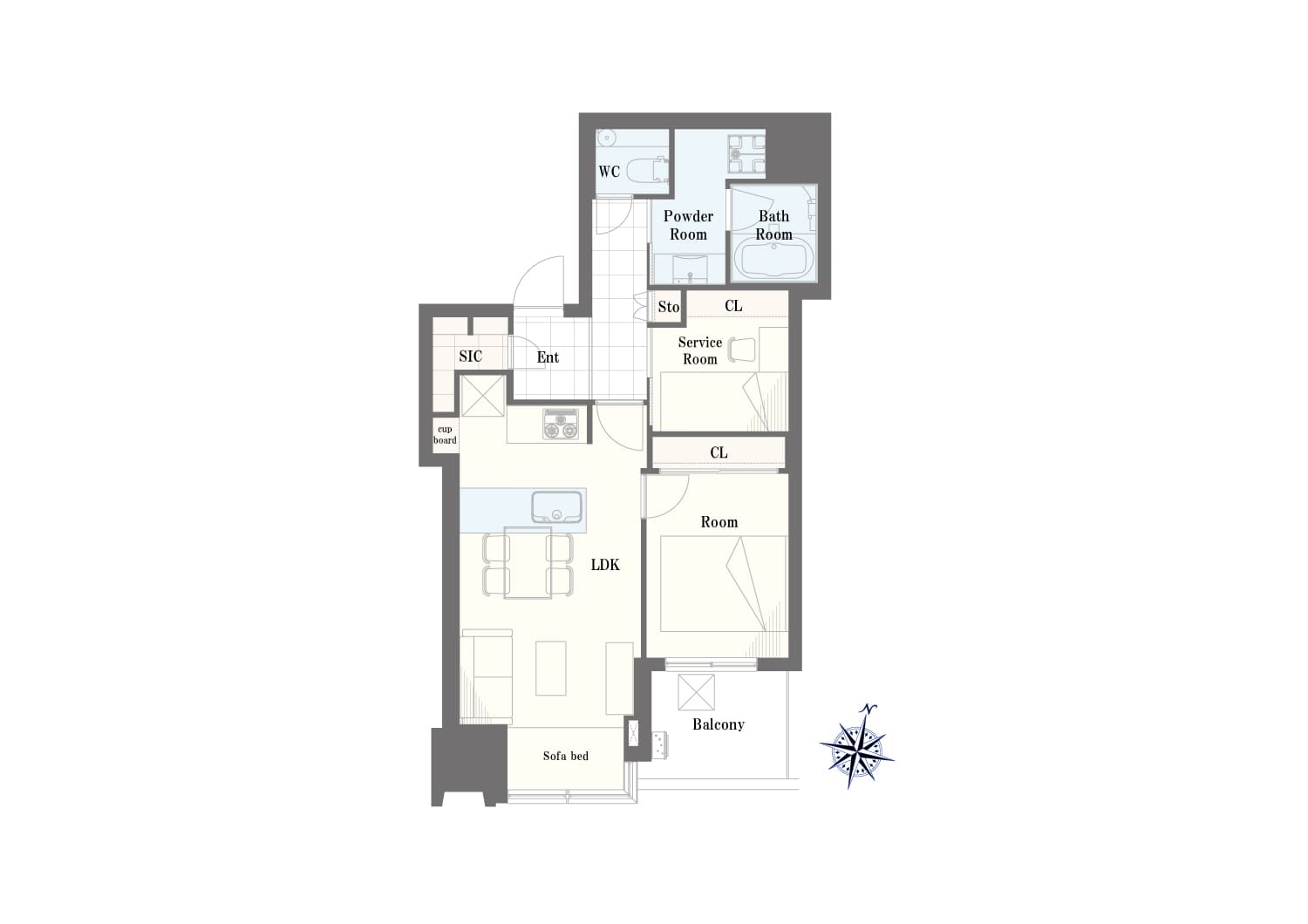 大崎　空の広さと街の穏やかさを一望できる15階の住まい 間取図