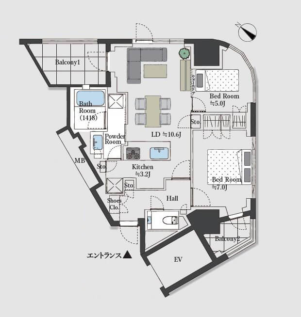 プラウド渋谷東　新築未入居、都心を自在に愉しむ暮らし 間取り図