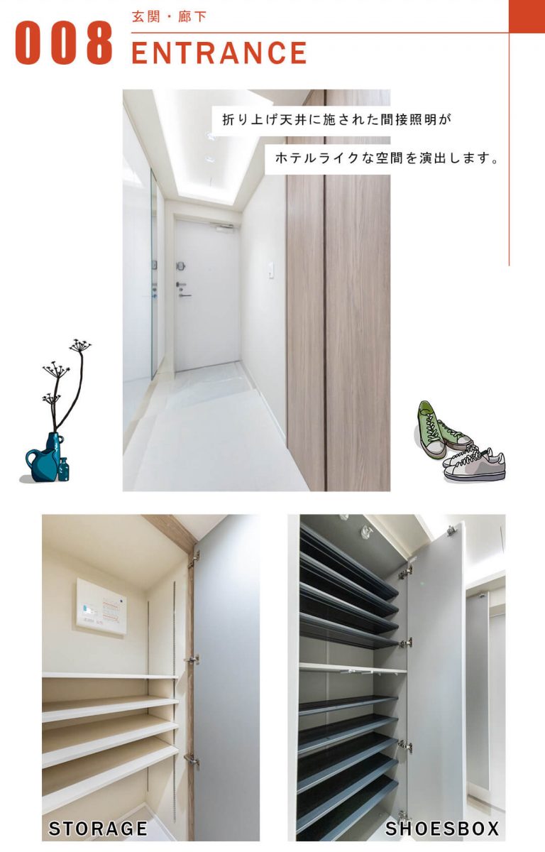 クレッセント渋谷神泉の玄関と廊下