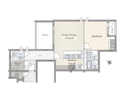 マジェス元麻布ガーデンズD棟　一つの街に暮らす、82㎡のゆとりある最上階角部屋 間取り図