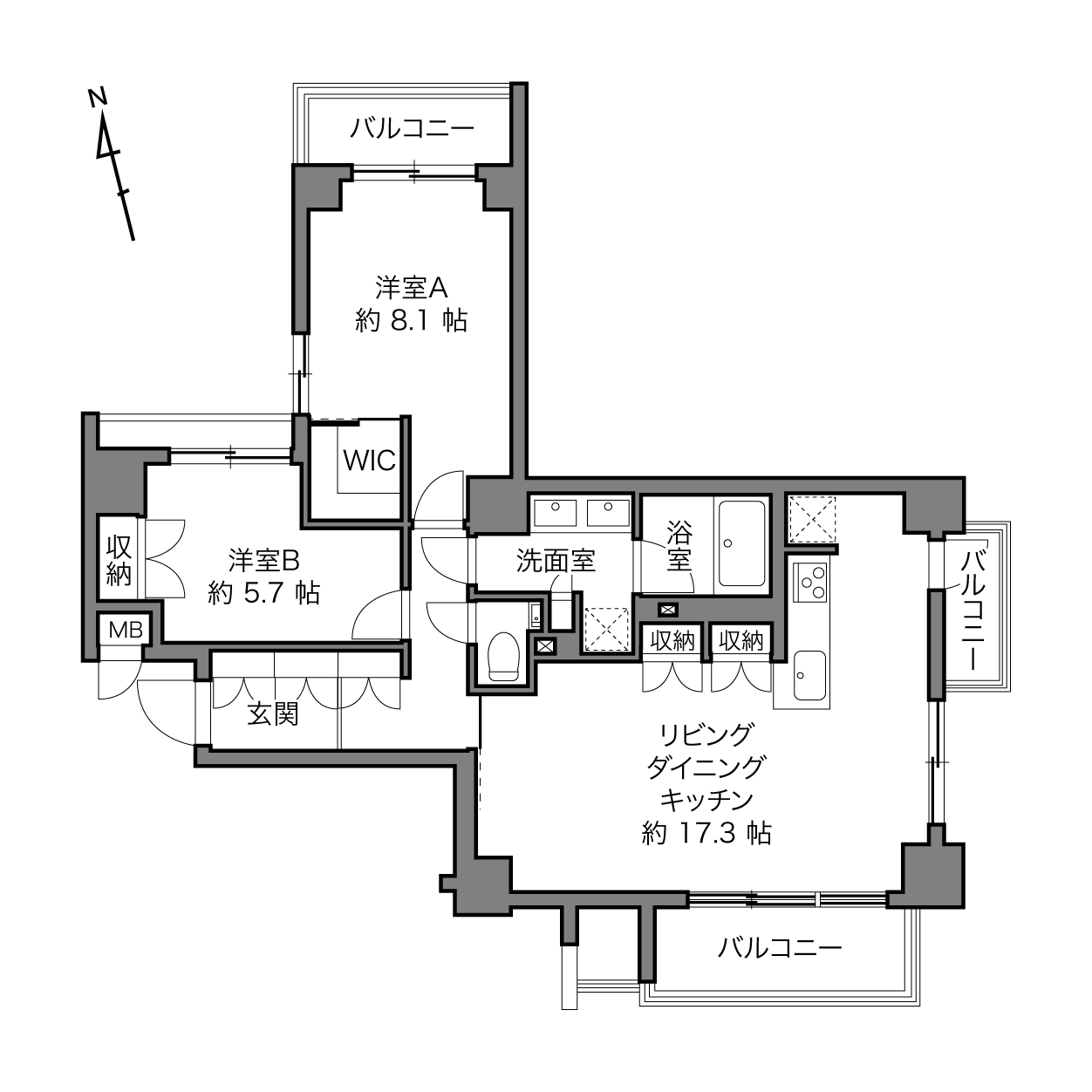 表参道　ペット2匹飼育可能！光と開放感に包まれる上質な日常 間取り図