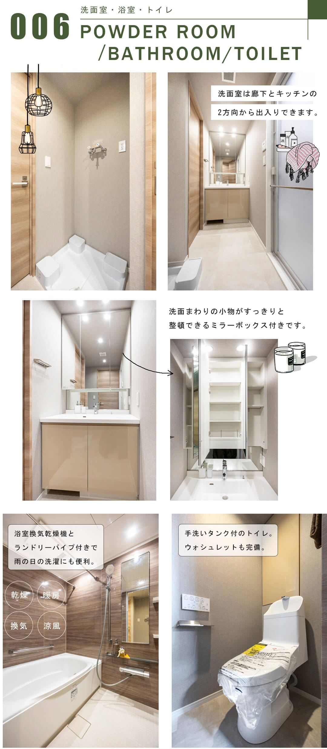 クレッセント渋谷神泉の洗面室・浴室・トイレ