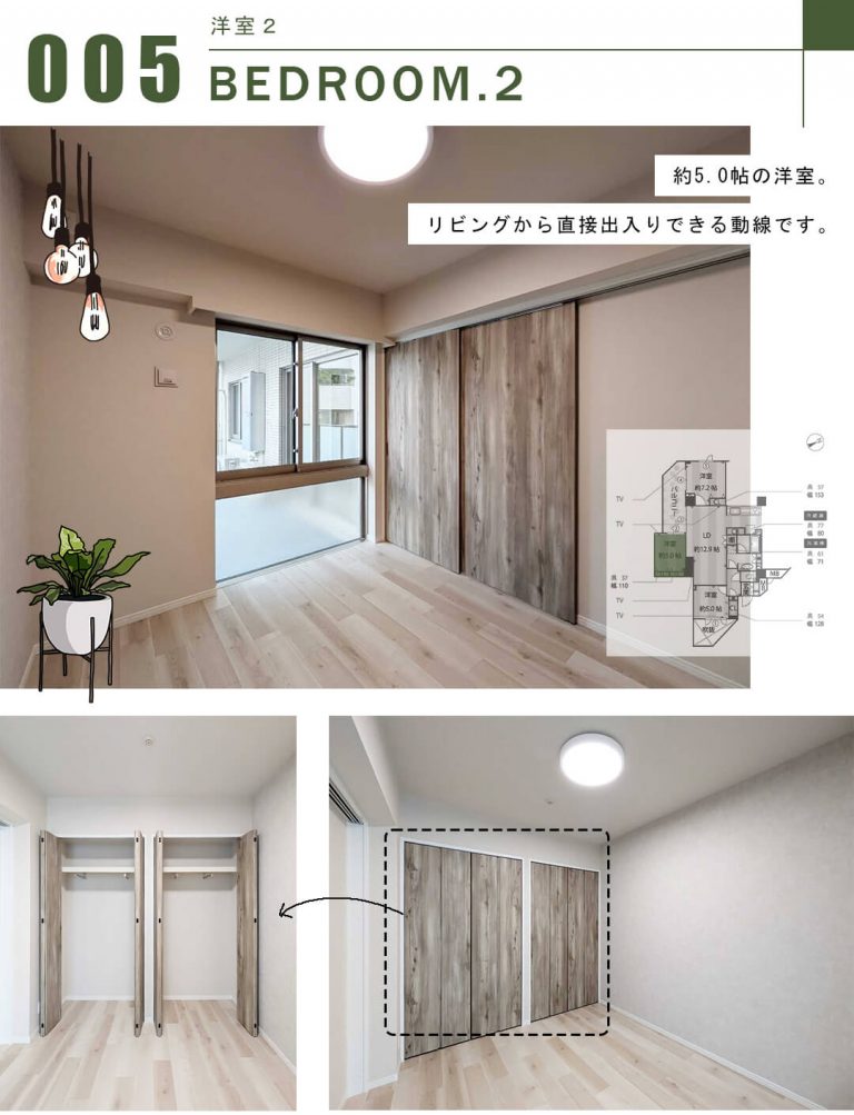 パークハウス池田山公園白金台の杜E棟の洋室2