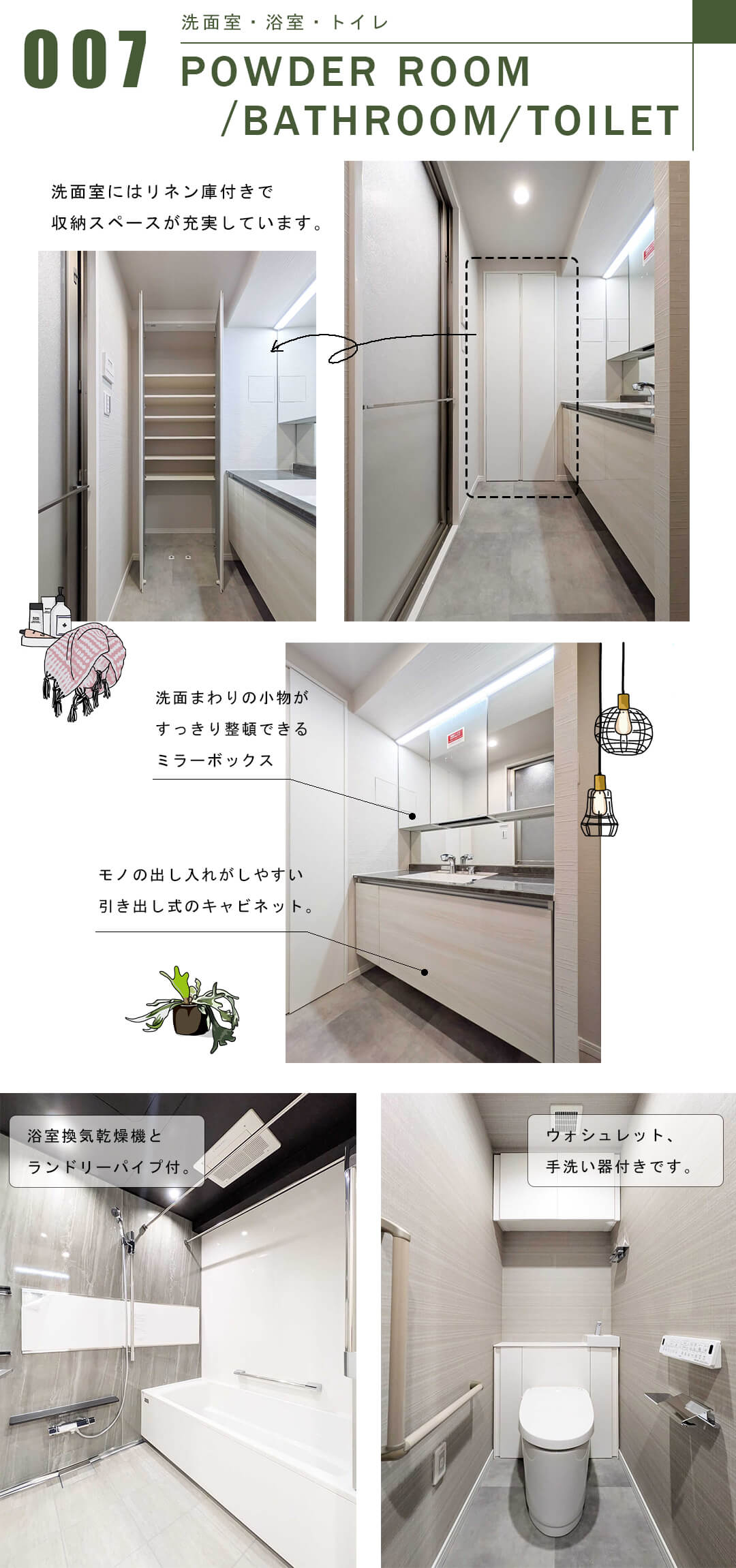 パークハウス池田山公園白金台の杜E棟の洗面室・浴室・トイレ