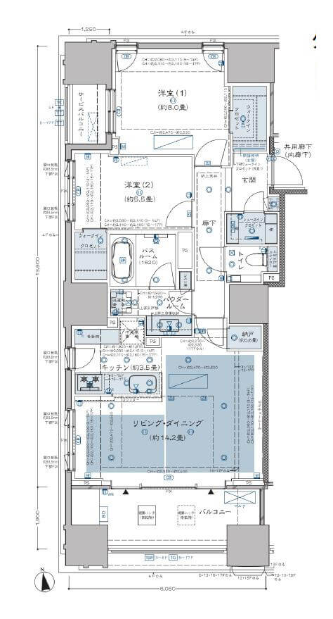 グランドヒルズ南青山　陽光に恵まれた南向き、南青山の洗練レジデンス 間取り図