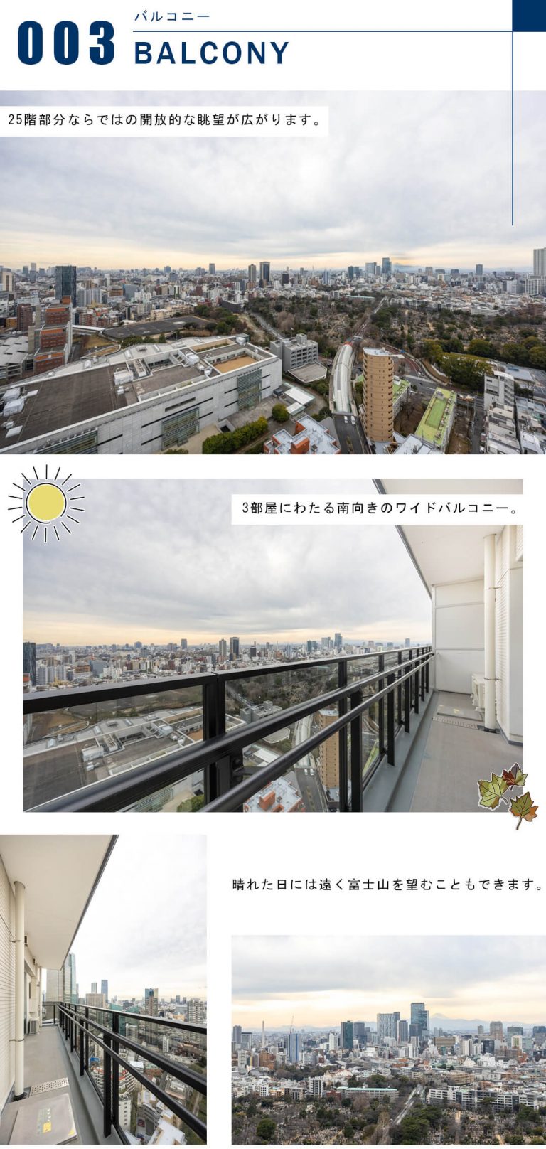 パークコート乃木坂ザタワーのバルコニー