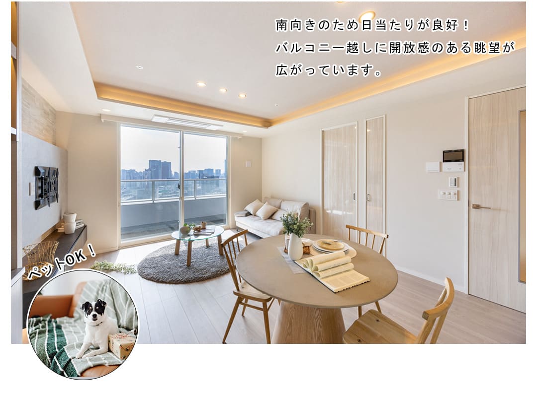 クレストプライムタワー芝のリビングダイニング