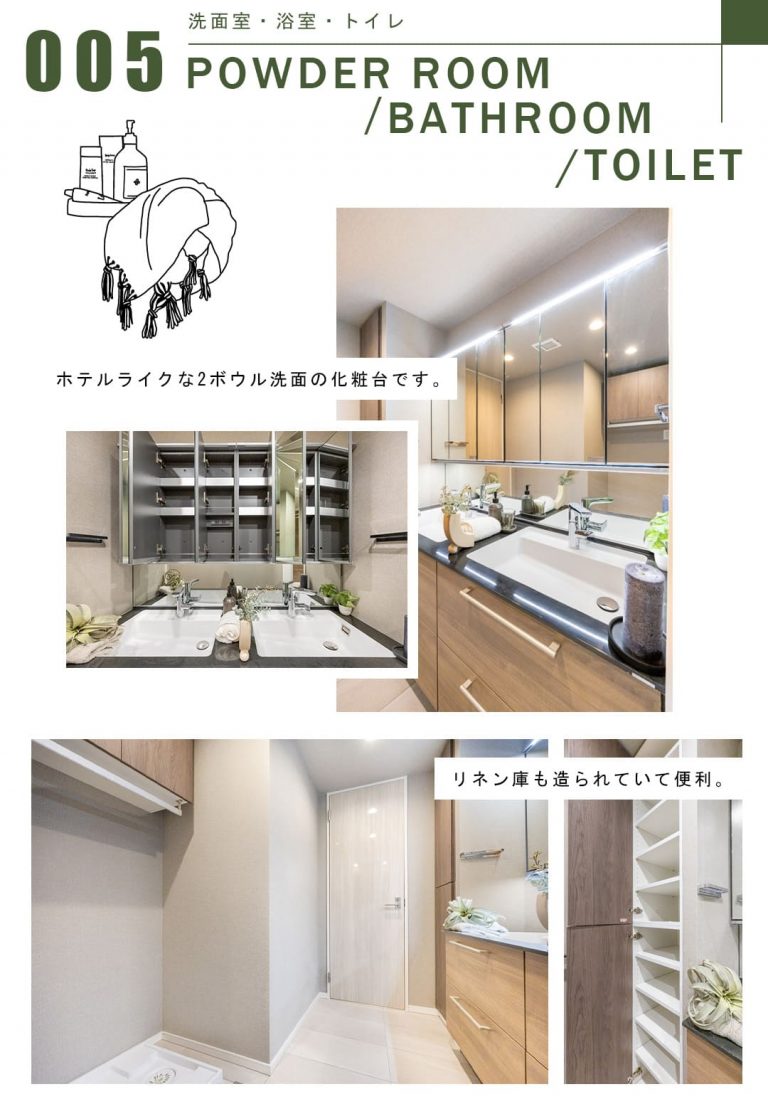 005洗面室,浴室,トイレ,POWDERROOOM,BATHROOM,TOILET