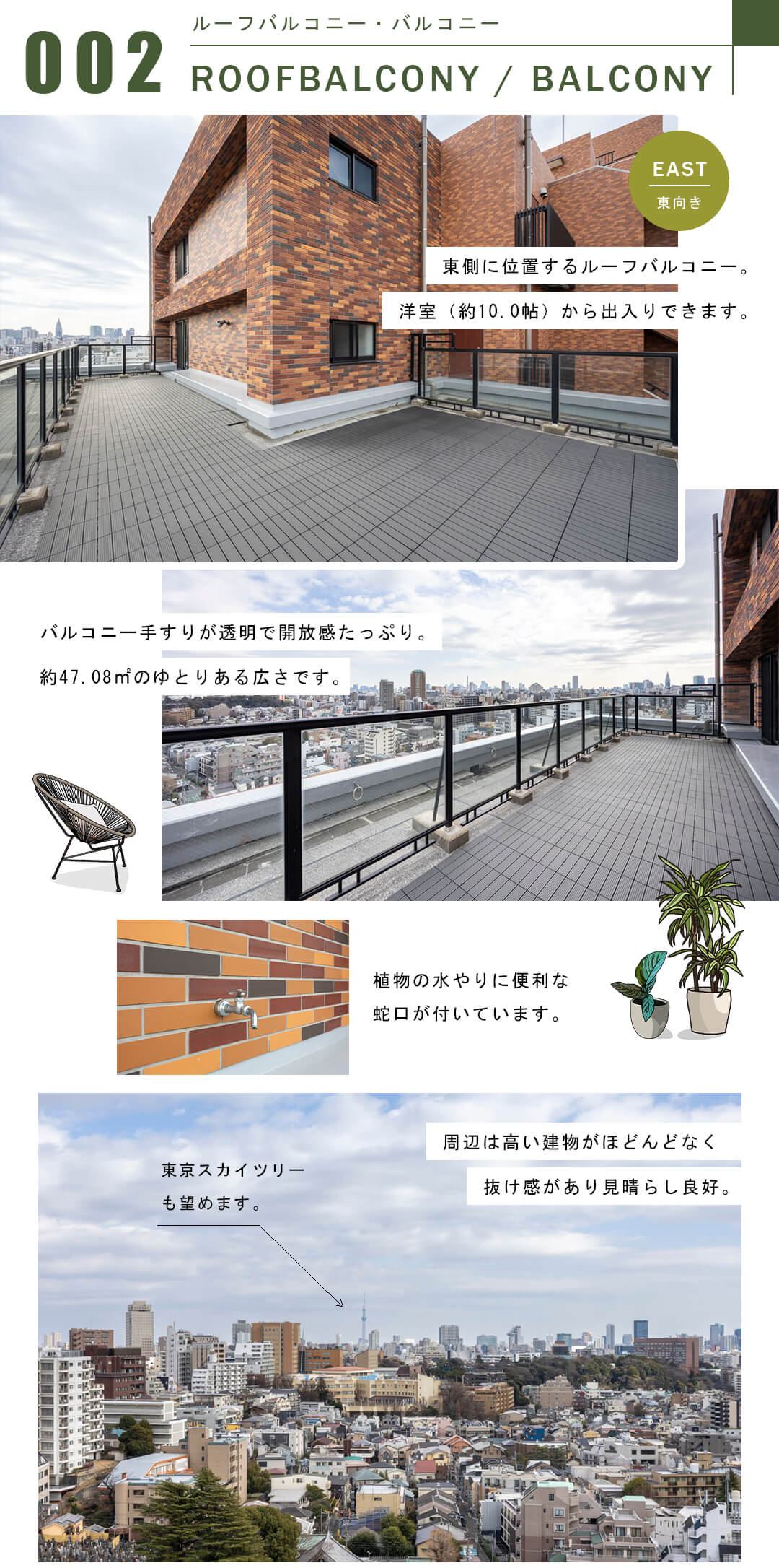 シティテラス目白Dのルーフバルコニー