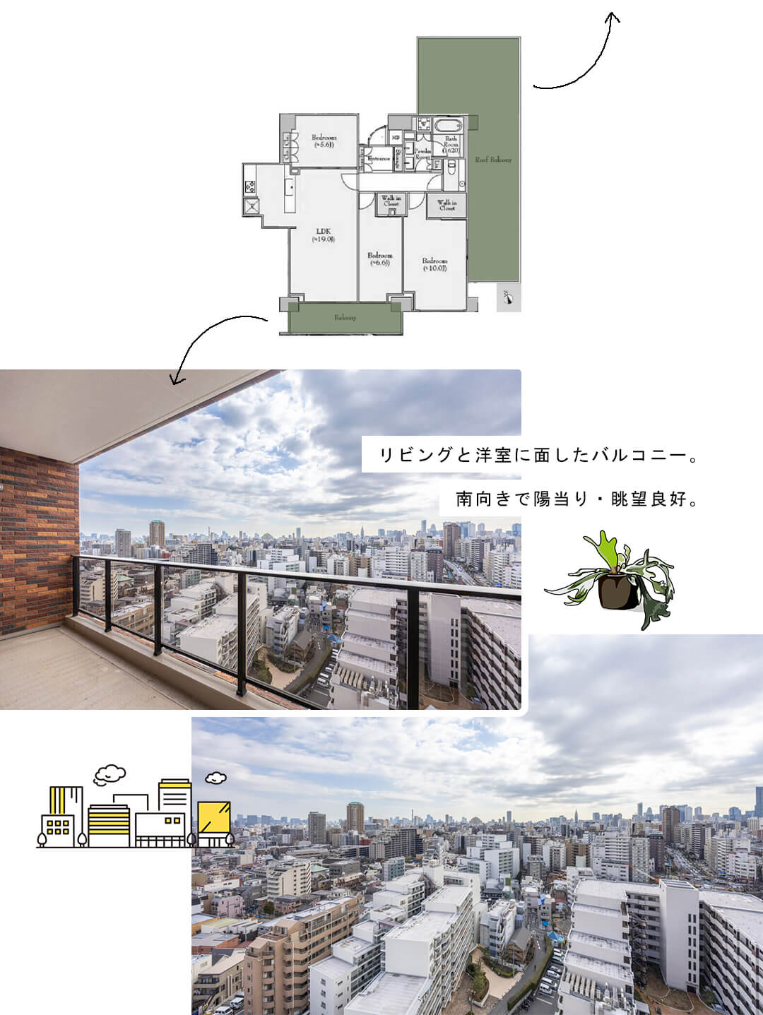 シティテラス目白Dのルーフバルコニー