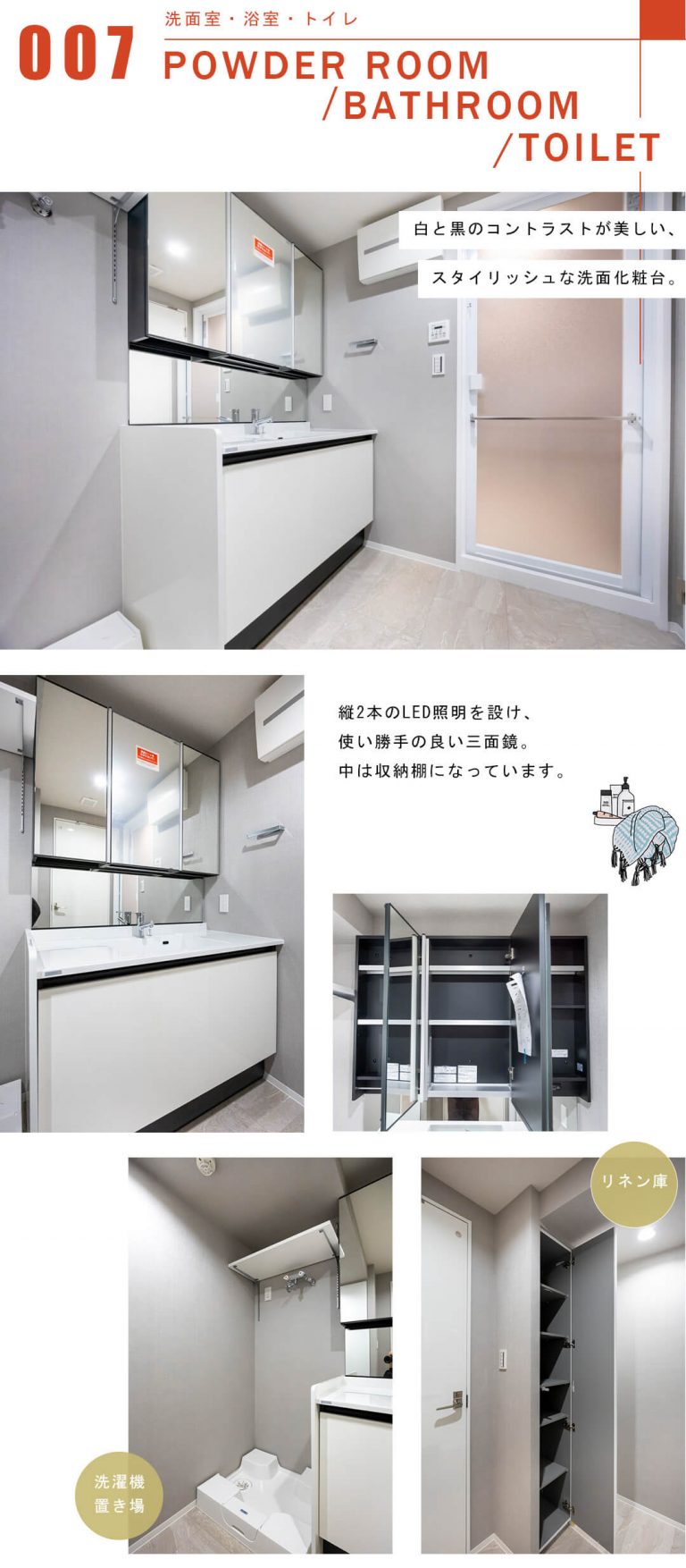 朝日マンション駒場A棟の洗面室