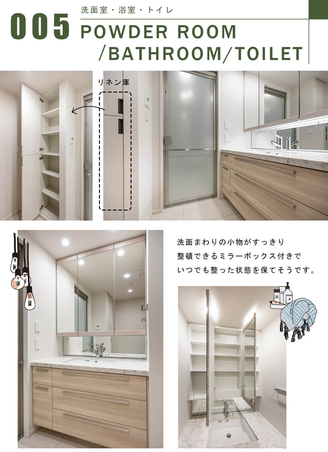 パークホームズ三軒茶屋一丁目の洗面室・浴室・トイレ