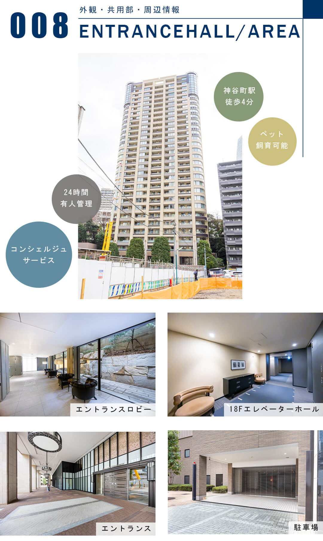 パークコート虎ノ門愛宕タワーの外観と共用部