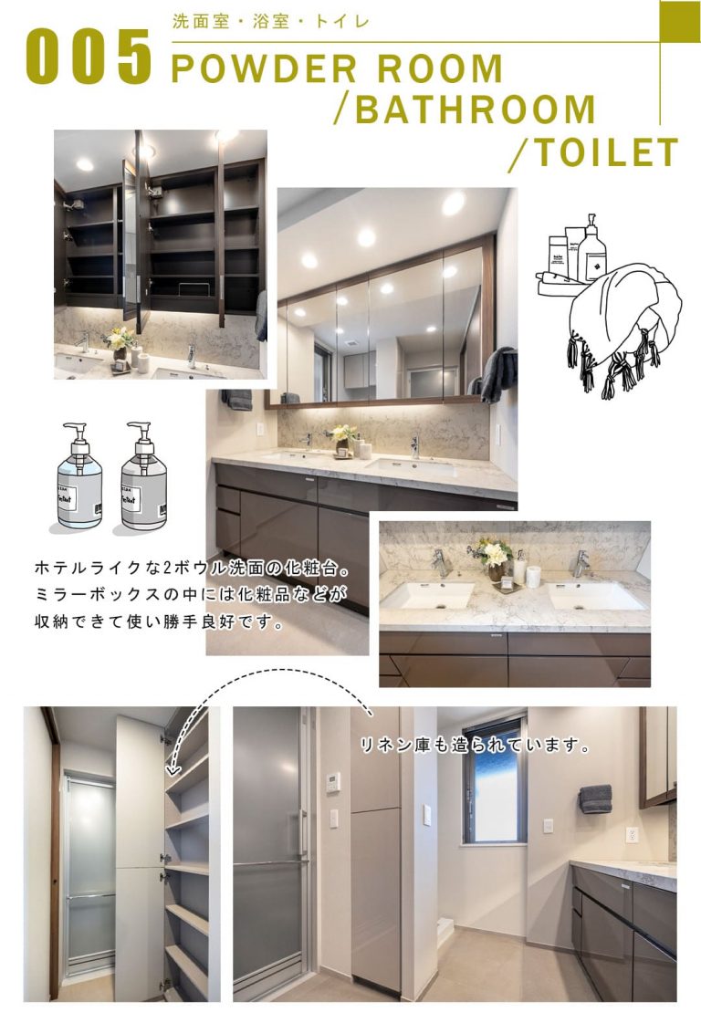 004洗面室,浴室,トイレ,POWDERROOM,BATHROOM,TOILET