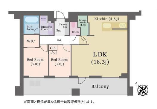 プラウド赤坂　駅から3分、ペットと一緒に最上階に住まう 間取図