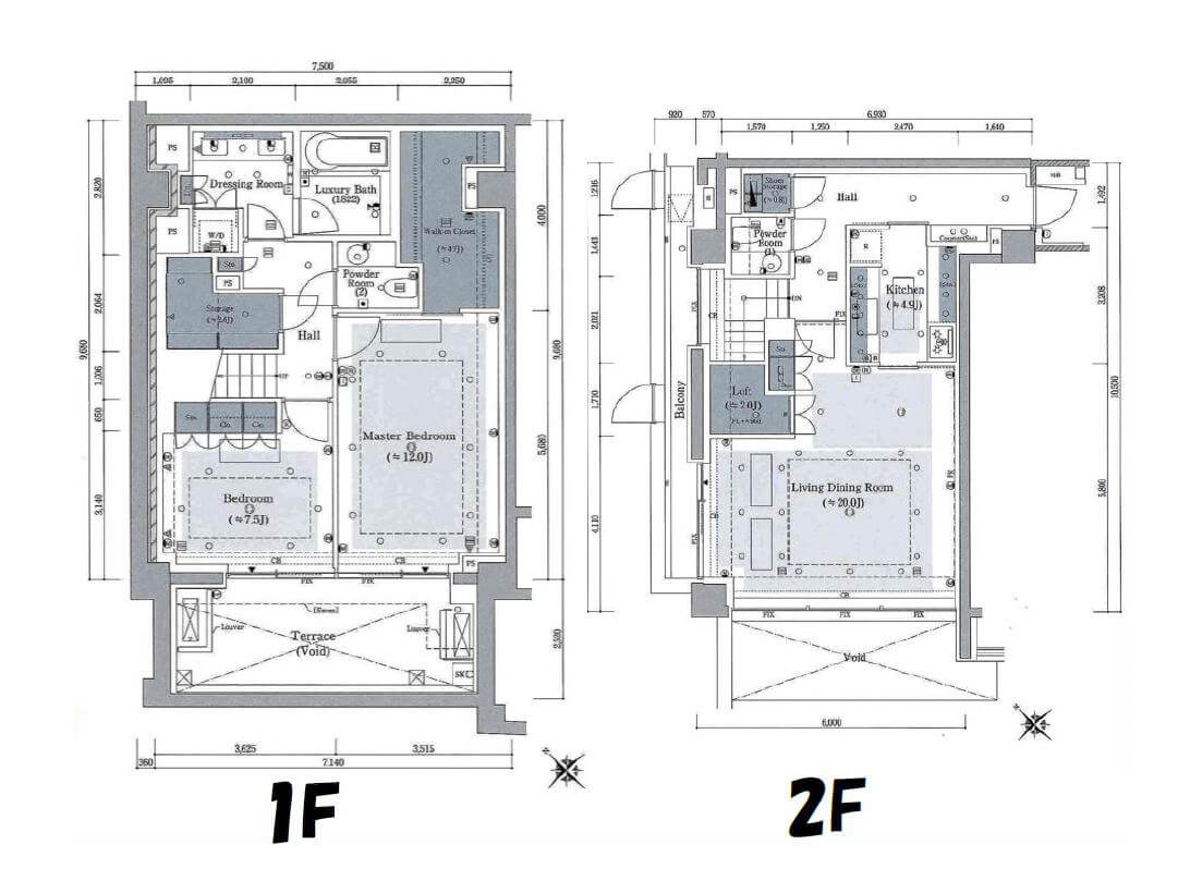 ウェリス代官山猿楽町　戸建感覚で暮らす、135㎡のメゾネット 間取図
