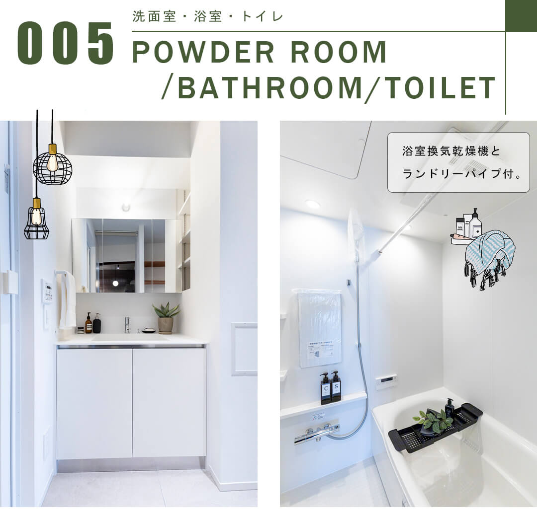 リシェ広尾の洗面室・浴室