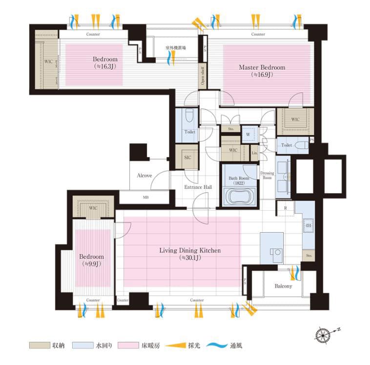 ザ・ハウス南麻布　贅を尽くした152㎡、格別の上質空間 間取図