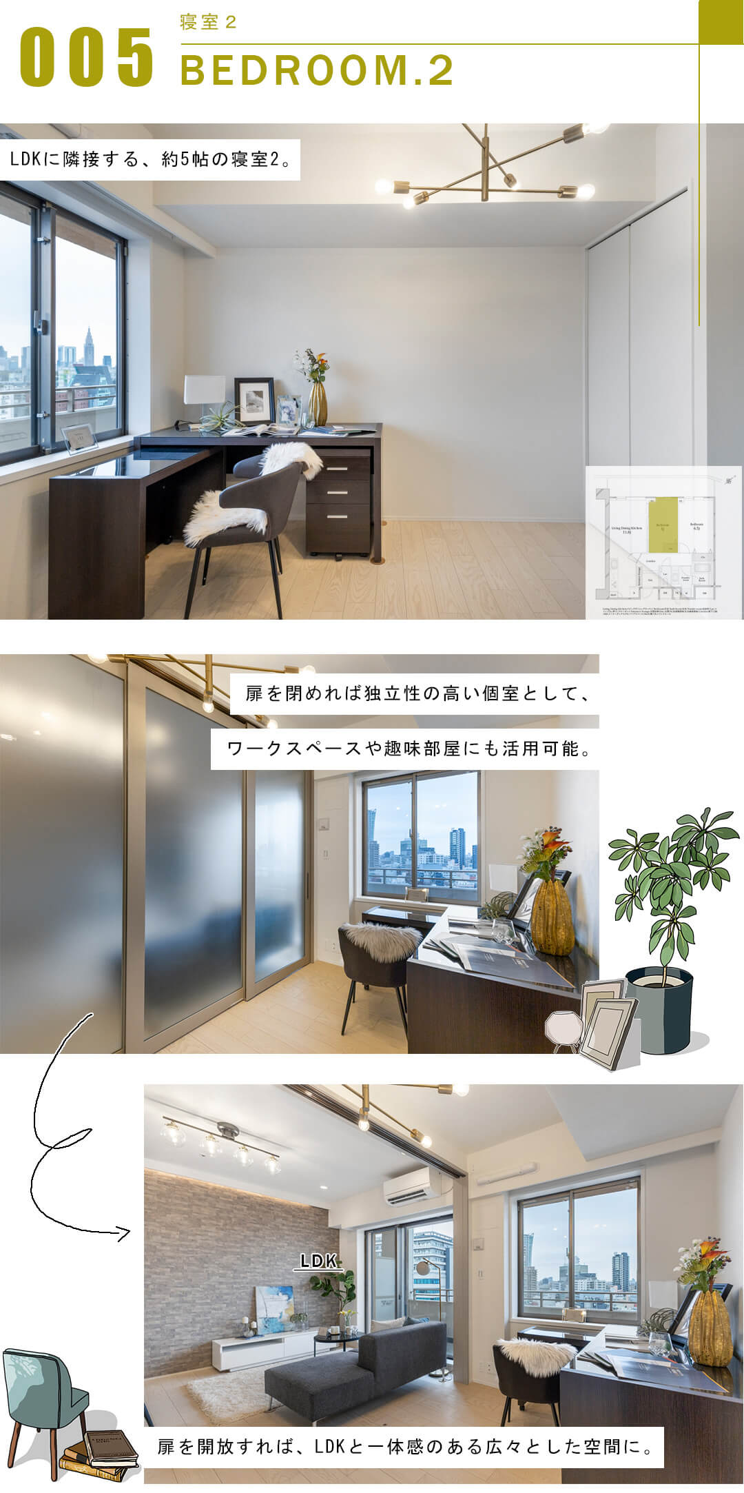 渋谷アインスの寝室