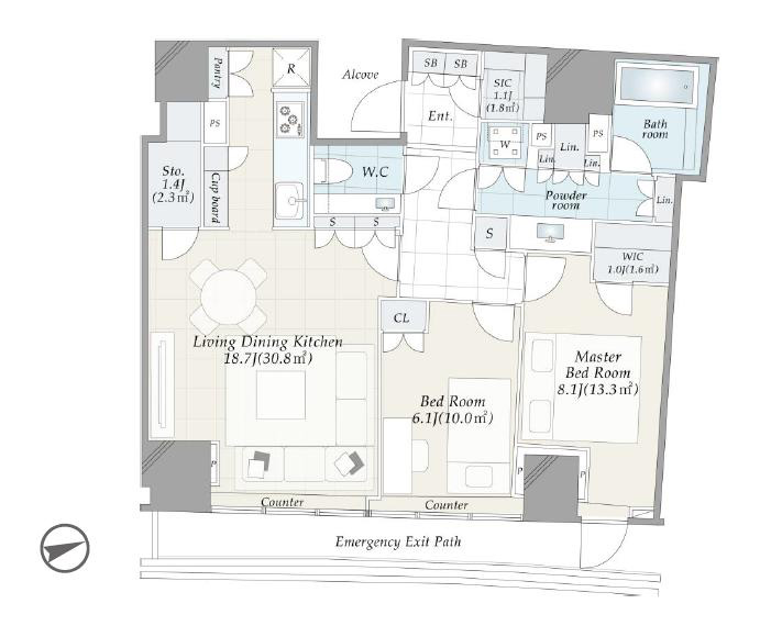 パークコート青山ザ タワー　青山を見晴らす16階、優美なるタワーレジデンス 間取り図
