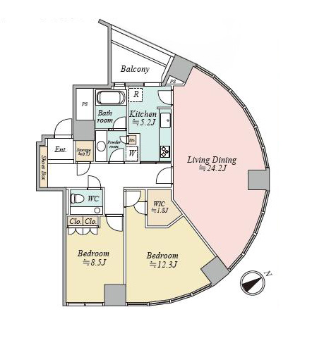 青山ザ・タワー　青山の静穏と緑を享受する、114㎡のゆとり 間取図