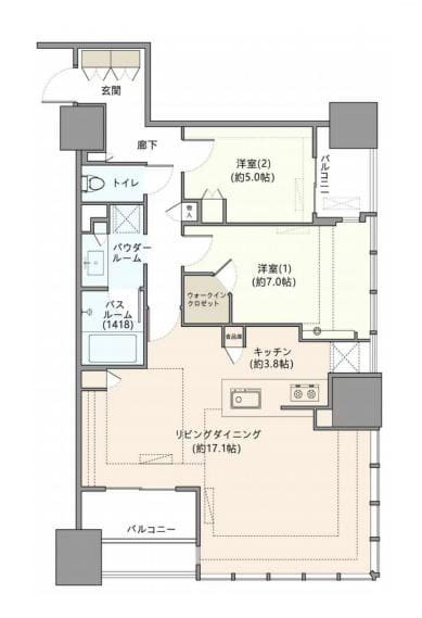 シティタワー銀座東　隅田川を望む19階の贅沢 間取り図