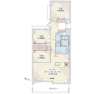 目黒　南西向き×高台立地、家族と住める3LDK 間取り図