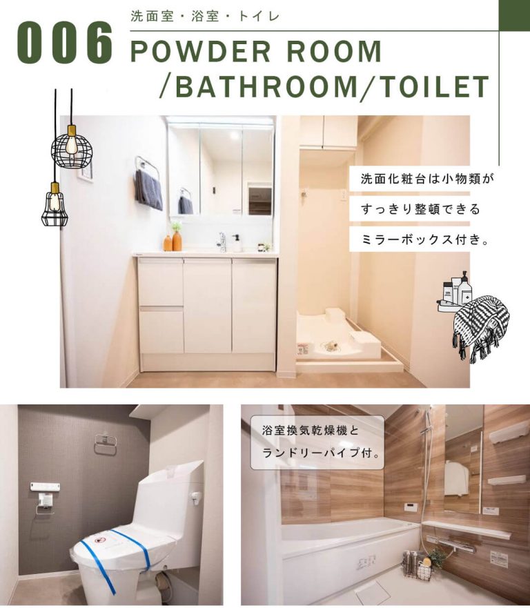 イトーピア南麻布マンションの洗面室・浴室・トイレ