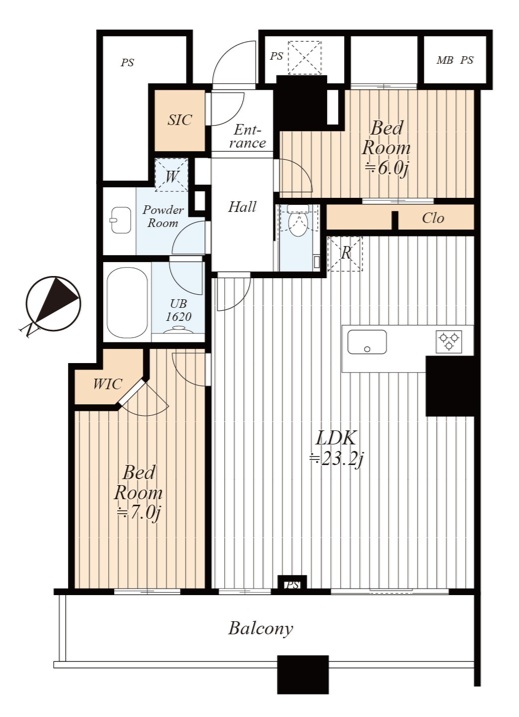 THE TOKYO TOWERS MID TOWER　46階部の高層階、煌びやかな夜景を望む 間取図