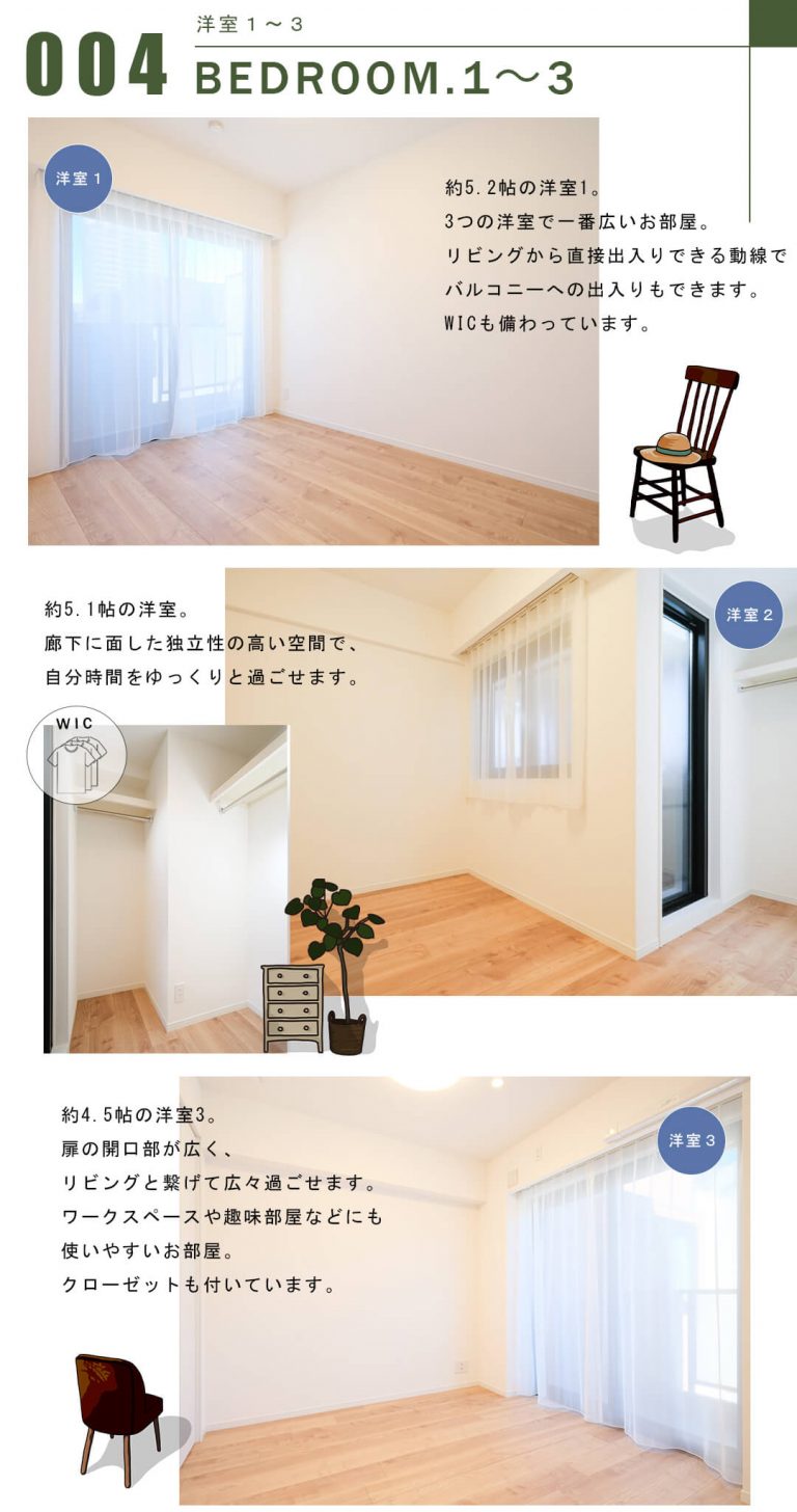 ドム神楽坂の洋室1～3