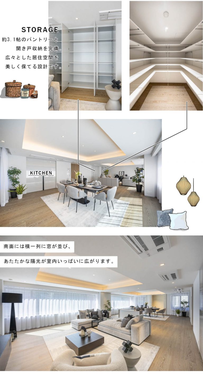 ペアシティ・ミューゼ高輪のリビングダイニング