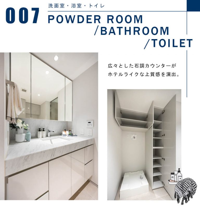 ペアシティ・ミューゼ高輪の洗面室