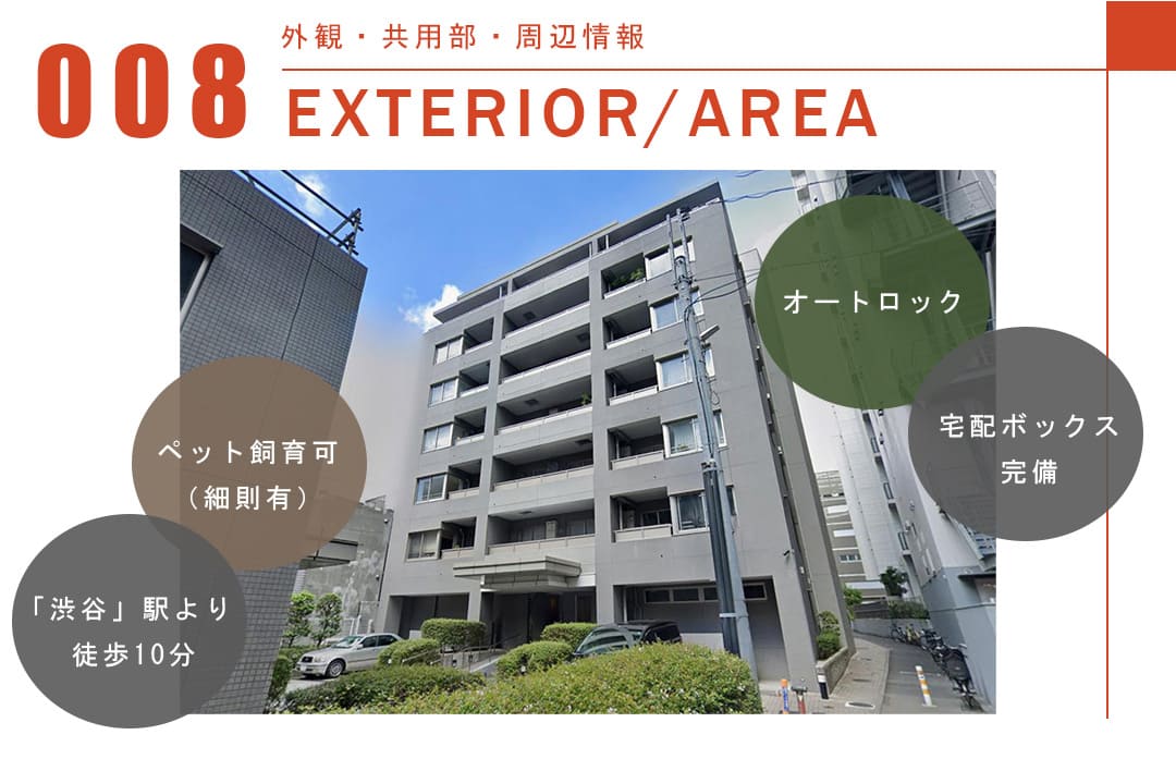 008外観,共用部,周辺情報,ENTRANCEHALL,AREA