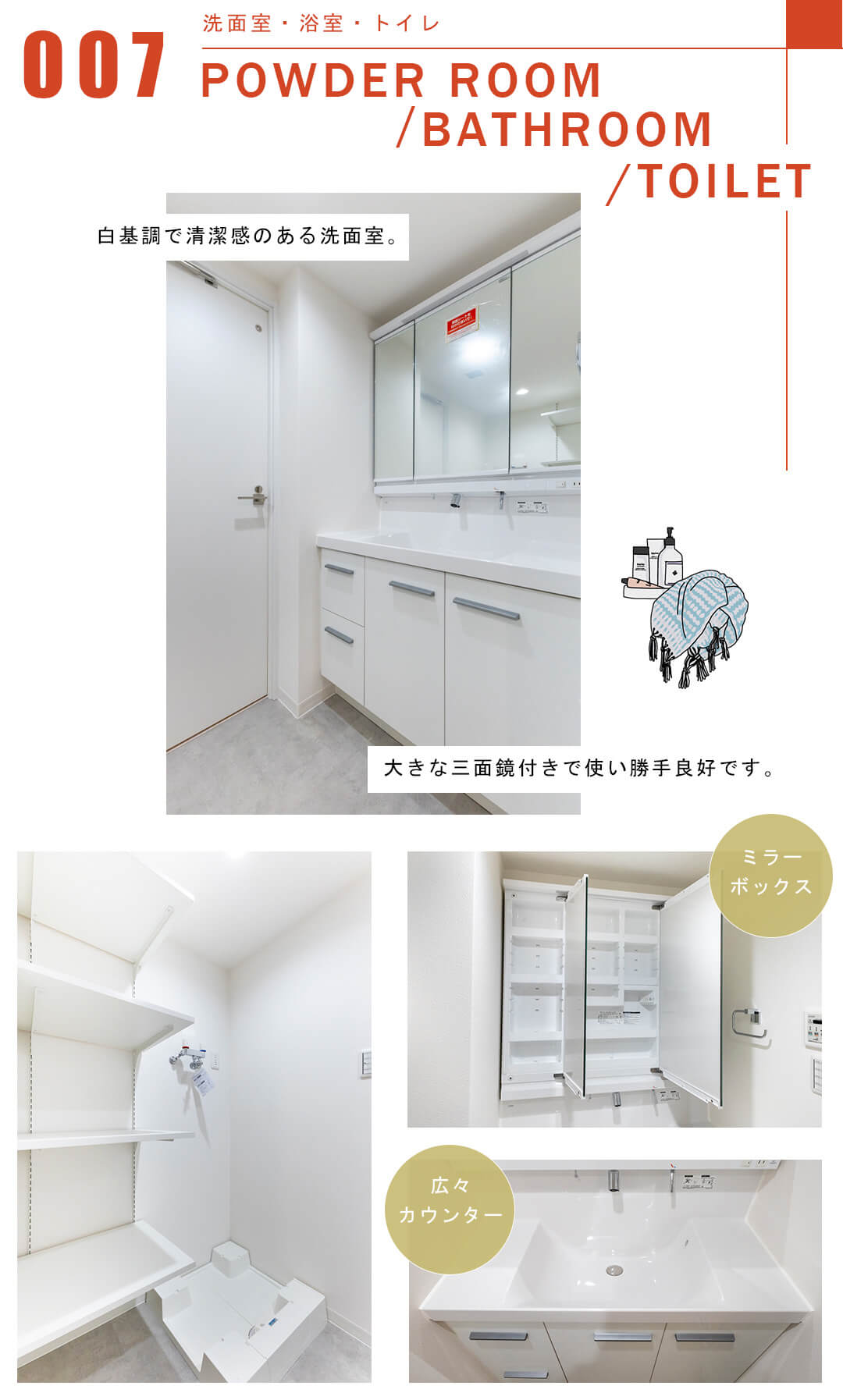 代々木公園パーク・ホームズの洗面室