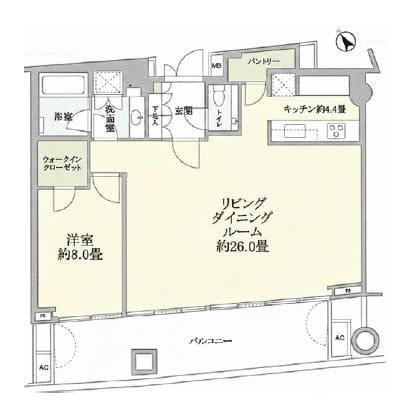 虎ノ門ヒルズ 森タワー レジデンス　東京タワーの灯りを愉しむ、38階からのパノラマ 間取り図