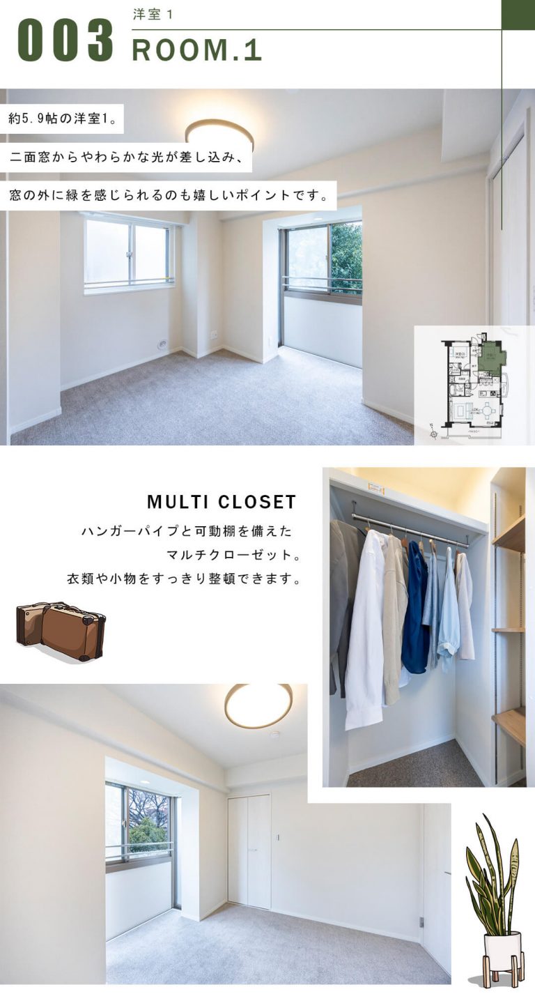 オーベル高田馬場の洋室