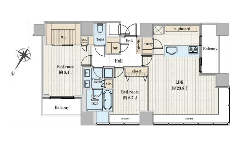 THE ROPPONGI TOKYO　都心を望む、96㎡のゆとりある角住戸 間取り図