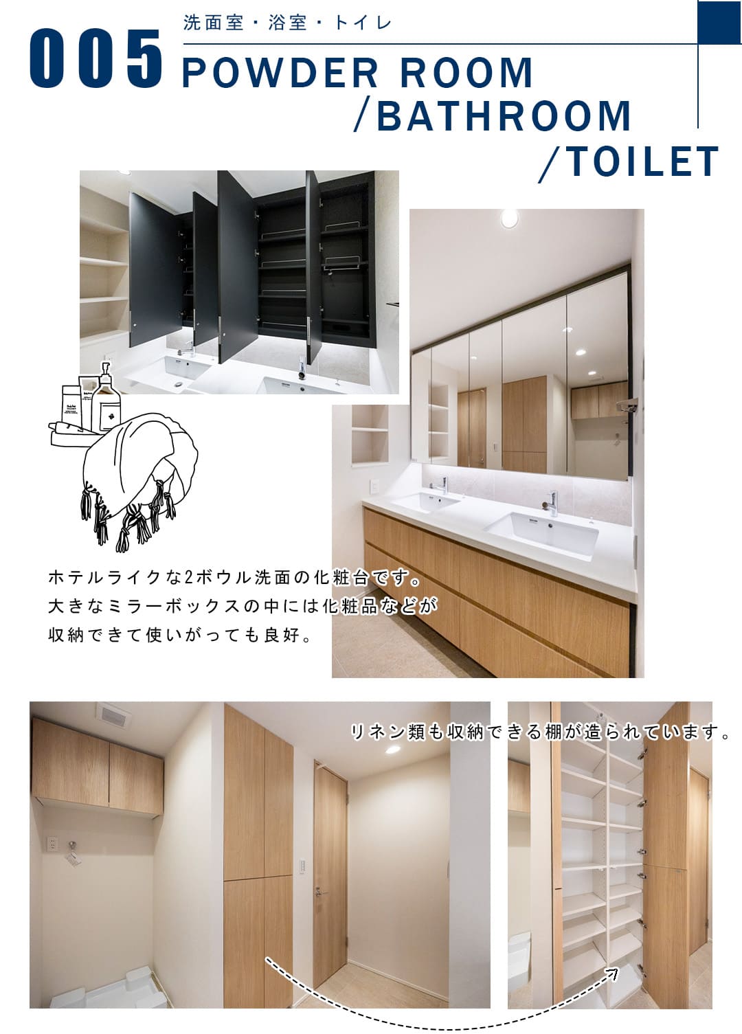 005洗面室,浴室,トイレ,POWDERROOOM,BATHROOM,TOILET