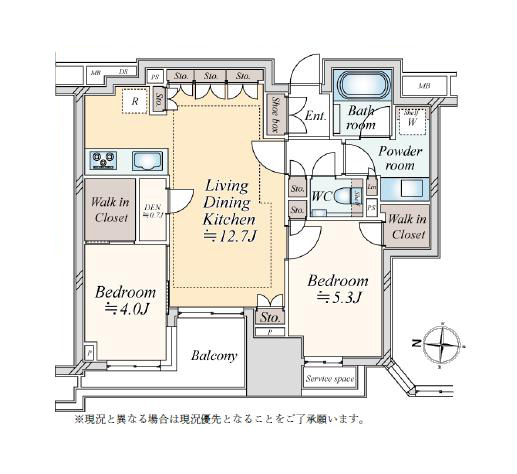 プラウド文京千駄木　最上階の開放感と充実の収納が魅力の住まい 間取り図