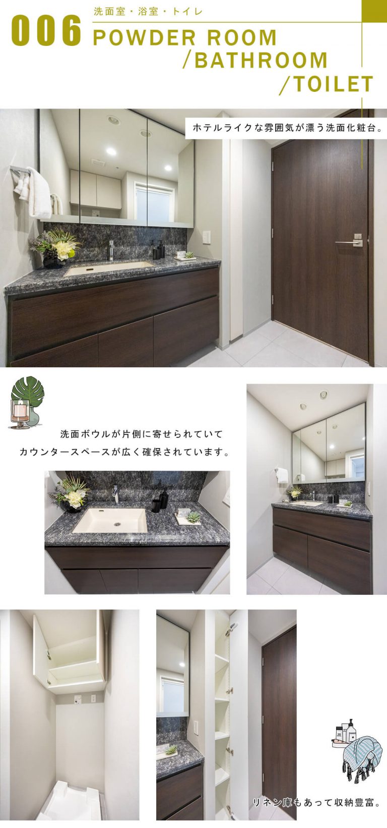 プラウド文京千駄木の洗面室