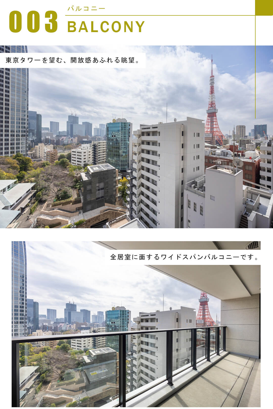 シティタワー虎ノ門のバルコニー