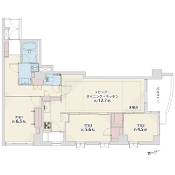 高田馬場　2つのWICを備えた、南西角住戸 間取り図